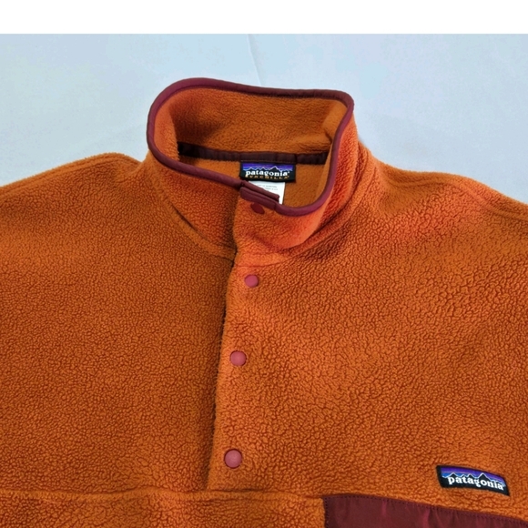 XL PATAGONIA SYNCHILLA Snap T Pullover Orange Fleece Mens XLARGE 1998 Vintage
